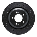 R1 Concepts 2019-2025 Hyundai Kona N Rear Right Drilled & Slotted Black Brake Rotor by R1 Concepts RNC-633-03062R