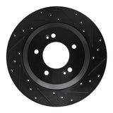 R1 Concepts -22 Hyundai Veloster N Rear Right Drilled & Slotted Black Brake Rotor by R1 Concepts RNC-633-03065R
