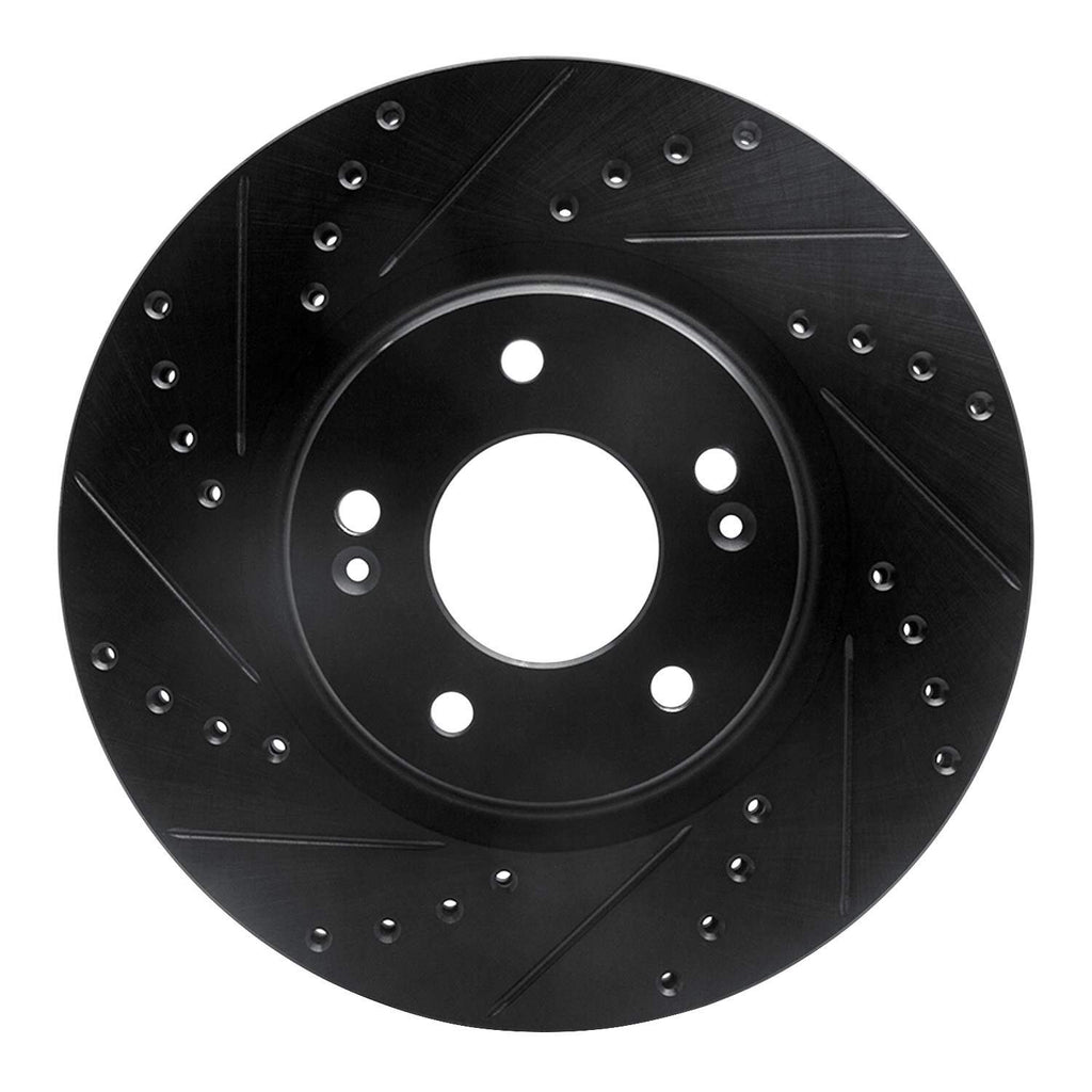 R1 Concepts 20-25 Hyundai Kona Front Left Drilled & Slotted Black Brake ...