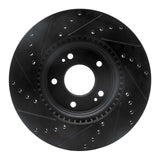 R1 Concepts 20-25 Hyundai Kona Front Right Drilled & Slotted Black Brake Rotor