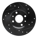 R1 Concepts 09-19 Fiat 500 (Mexico) Rear Left Drilled & Slotted Black Brake Rotor by R1 Concepts RNC-633-07001L