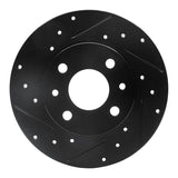 R1 Concepts 09-19 Fiat 500 (Mexico) Rear Left Drilled & Slotted Black Brake Rotor by R1 Concepts RNC-633-07001L