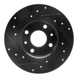 R1 Concepts 09-19 Fiat 500 (USA/Canada) Rear Right Drilled & Slotted Black Brake Rotor by R1 Concepts RNC-633-07001R