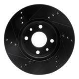 R1 Concepts 09-19 Dodge Vision (Mexico) Front Right Drilled & Slotted Black Brake Rotor by R1 Concepts RNC-633-07002R