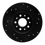 R1 Concepts 14-19 Fiat 500L Rear Left Drilled & Slotted Black Brake Rotor by R1 Concepts RNC-633-07003L