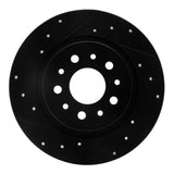 R1 Concepts 14-19 Fiat 500L Rear Left Drilled & Slotted Black Brake Rotor by R1 Concepts RNC-633-07003L