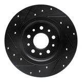 R1 Concepts 14-19 Fiat 500L Rear Right Drilled & Slotted Black Brake Rotor by R1 Concepts RNC-633-07003R