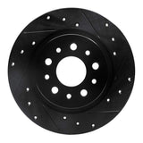 R1 Concepts 14-19 Fiat 500L Rear Right Drilled & Slotted Black Brake Rotor by R1 Concepts RNC-633-07003R
