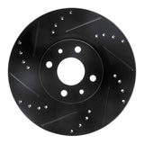 R1 Concepts 12-19 Fiat 500E Front Left Drilled & Slotted Black Brake Rotor by R1 Concepts RNC-633-07004L