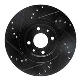 R1 Concepts 12-19 Fiat 500E Front Right Drilled & Slotted Black Brake Rotor by R1 Concepts RNC-633-07004R