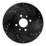 R1 Concepts 12-19 Fiat 500E Front Right Drilled & Slotted Black Brake Rotor by R1 Concepts RNC-633-07004R