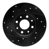 R1 Concepts 13-19 Fiat 500E Rear Right Drilled & Slotted Black Brake Rotor by R1 Concepts RNC-633-07005R
