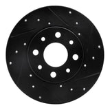 R1 Concepts 13-19 Fiat 500E Rear Right Drilled & Slotted Black Brake Rotor by R1 Concepts RNC-633-07005R