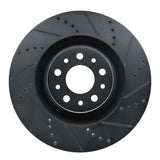 R1 Concepts 14-19 Fiat 500L Front Right Drilled & Slotted Black Brake Rotor by R1 Concepts RNC-633-07006R
