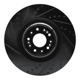 R1 Concepts 17-22 Genesis G90 Front Left Drilled & Slotted Black Brake Rotor by R1 Concepts RNC-633-10001L