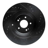 R1 Concepts 17-19 Genesis G90 Rear Left Drilled & Slotted Black Brake Rotor by R1 Concepts RNC-633-10002L
