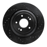 R1 Concepts 17-19 Genesis G90 Rear Right Drilled & Slotted Black Brake Rotor by R1 Concepts RNC-633-10002R