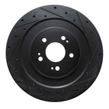R1 Concepts 21-26 Genesis GV70 Rear Right Drilled & Slotted Black Brake Rotor