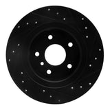 R1 Concepts 94-04 Land Rover Discovery Rear Left Drilled & Slotted Black Brake Rotor