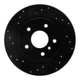R1 Concepts 94-04 Land Rover Discovery Rear Left Drilled & Slotted Black Brake Rotor