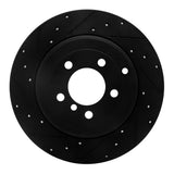 R1 Concepts 03-05 Land Rover Range Rover Rear Left Drilled & Slotted Black Brake Rotor by R1 Concepts RNC-633-11008L