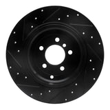 R1 Concepts 03-05 Land Rover Range Rover Rear Right Drilled & Slotted Black Brake Rotor by R1 Concepts RNC-633-11008R