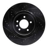 R1 Concepts 05-09 Land Rover LR3 Front Right Drilled & Slotted Black Brake Rotor