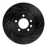 R1 Concepts 05-09 Land Rover LR3 Front Right Drilled & Slotted Black Brake Rotor