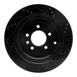R1 Concepts 05-07 Land Rover LR3 Rear Left Drilled & Slotted Black Brake Rotor by R1 Concepts RNC-633-11012L