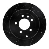 R1 Concepts 05-07 Land Rover LR3 Rear Left Drilled & Slotted Black Brake Rotor by R1 Concepts RNC-633-11012L