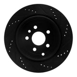 R1 Concepts 08-12 Land Rover LR2 Rear Left Drilled & Slotted Black Brake Rotor by R1 Concepts RNC-633-11017L