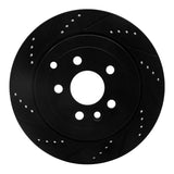 R1 Concepts 08-12 Land Rover LR2 Rear Left Drilled & Slotted Black Brake Rotor by R1 Concepts RNC-633-11017L