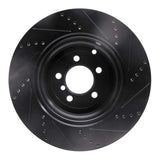 R1 Concepts 10-12 Land Rover Range Rover Rear Left Drilled & Slotted Black Brake Rotor by R1 Concepts RNC-633-11018L