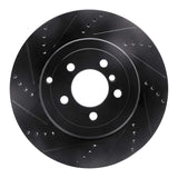R1 Concepts 10-12 Land Rover Range Rover Rear Left Drilled & Slotted Black Brake Rotor by R1 Concepts RNC-633-11018L