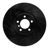 R1 Concepts 10-12 Land Rover Range Rover Front Left Drilled & Slotted Black Brake Rotor by R1 Concepts RNC-633-11019L