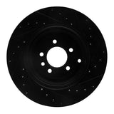 R1 Concepts 10-13 Land Rover Range Rover Sport Rear Left Drilled & Slotted Black Brake Rotor by R1 Concepts RNC-633-11020L