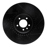R1 Concepts 2010-2017 Land Rover Range Rover Front Left Drilled & Slotted Black Brake Rotor by R1 Concepts RNC-633-11021L