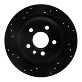 R1 Concepts 09-15 Ford Focus RS (Mexico) Rear Left Drilled & Slotted Black Brake Rotor by R1 Concepts RNC-633-11022L