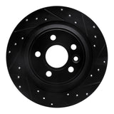 R1 Concepts 09-15 Ford Focus RS (Mexico) Rear Right Drilled & Slotted Black Brake Rotor by R1 Concepts RNC-633-11022R