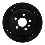 R1 Concepts 13-15 Land Rover LR2 Rear Left Drilled & Slotted Black Brake Rotor by R1 Concepts RNC-633-11024L