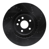 R1 Concepts 15-19 Jaguar E-Pace Front Left Drilled & Slotted Black Brake Rotor by R1 Concepts RNC-633-11025L
