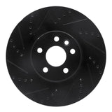 R1 Concepts 15-19 Jaguar E-Pace Front Left Drilled & Slotted Black Brake Rotor by R1 Concepts RNC-633-11025L