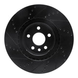 R1 Concepts 15-19 Jaguar E-Pace Front Right Drilled & Slotted Black Brake Rotor by R1 Concepts RNC-633-11025R