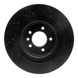R1 Concepts 14-24 Land Rover Range Rover Sport Rear Left Drilled & Slotted Black Brake Rotor by R1 Concepts RNC-633-11026L
