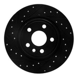 R1 Concepts 15-20 Jaguar E-Pace Rear Left Drilled & Slotted Black Brake Rotor by R1 Concepts RNC-633-11027L