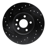 R1 Concepts 15-20 Jaguar E-Pace Rear Right Drilled & Slotted Black Brake Rotor