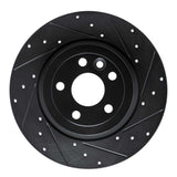 R1 Concepts 16-19 Land Rover Range Rover Evoque Rear Right Drilled & Slotted Black Brake Rotor by R1 Concepts RNC-633-11028R