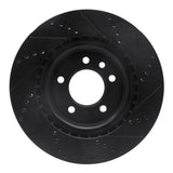 R1 Concepts 18-20 Land Rover Range Rover Sport Rear Left Drilled & Slotted Black Brake Rotor by R1 Concepts RNC-633-11031L