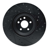 R1 Concepts 20-25 Jaguar E-Pace Front Left Drilled & Slotted Black Brake Rotor