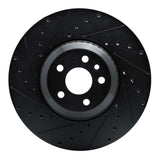 R1 Concepts 20-25 Jaguar E-Pace Front Left Drilled & Slotted Black Brake Rotor